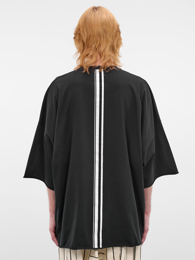 Black Stripe Band Oversized Tee (26E96MUJ14-999-BLACK)