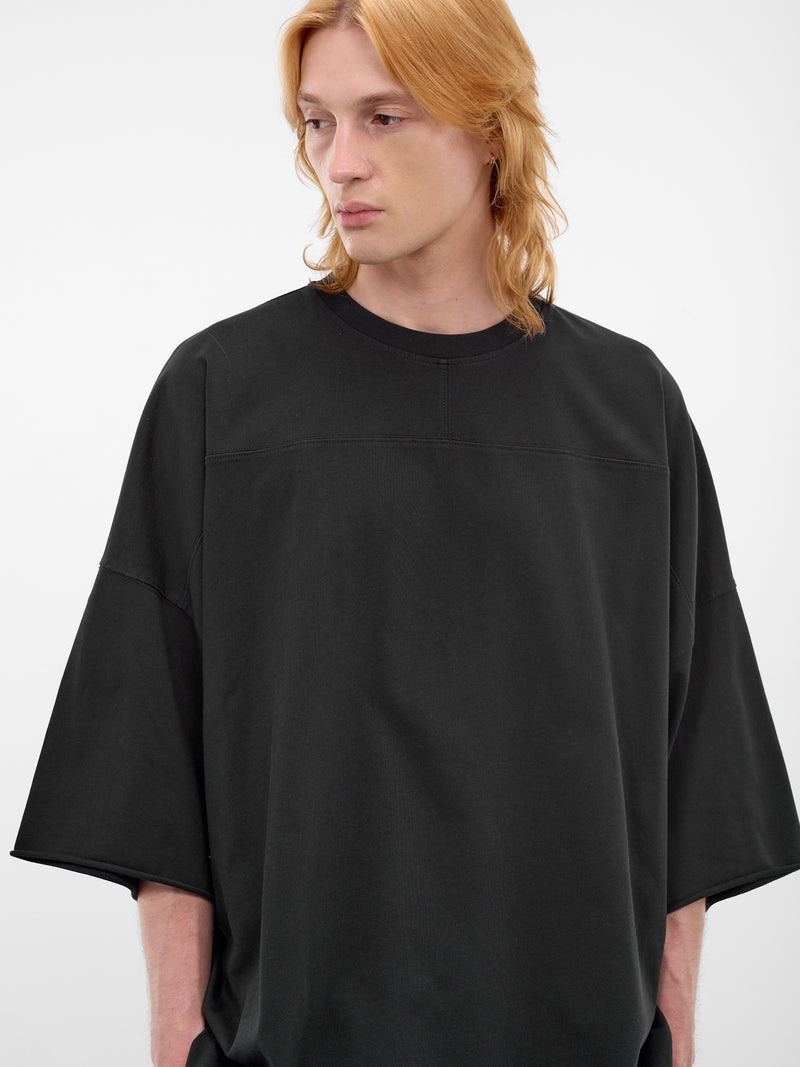 Black Stripe Band Oversized Tee (26E96MUJ14-999-BLACK)