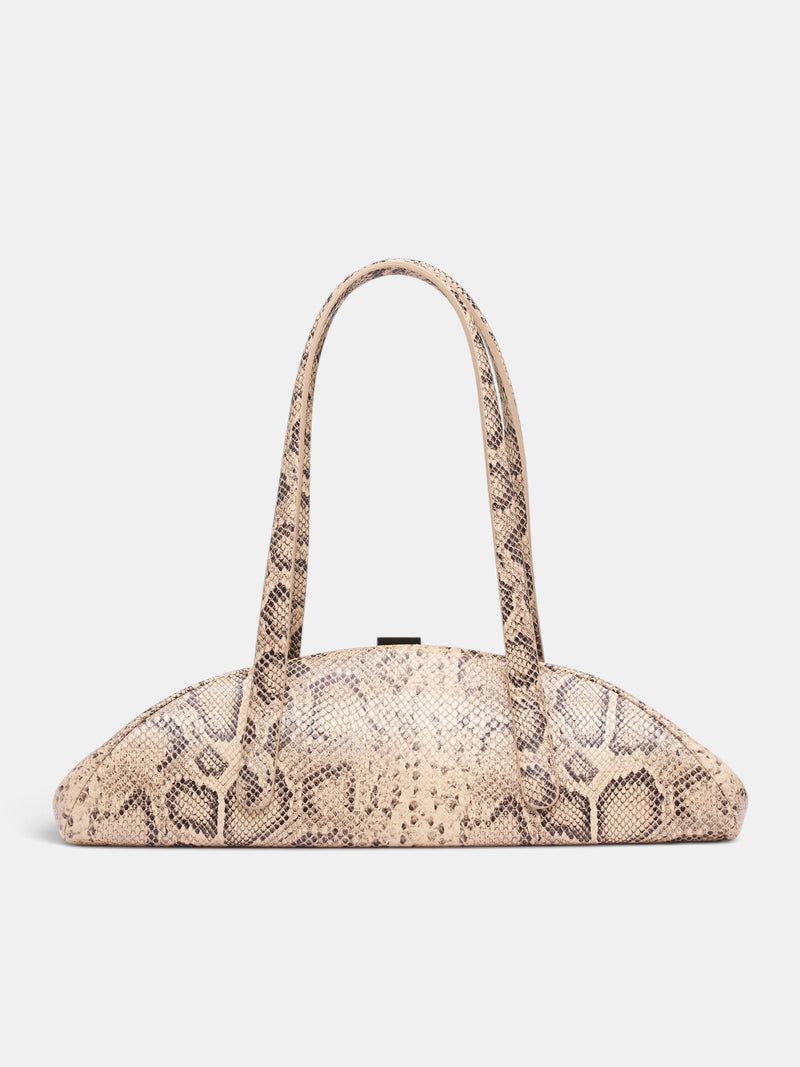 Beige Leather Snake Lua Bag (26F10SA00619000-SNAKE-ROCCIA)