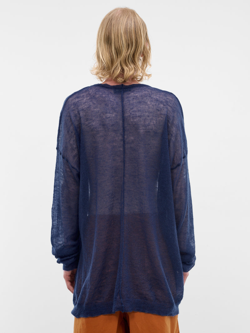 Blue Mohair Voile Sheer Sweater (26HK040-BLUE)