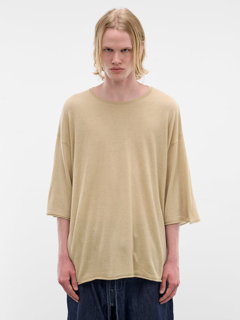 Beige Light Cotton-Silk Tee (26HK044-PISTACHIO)