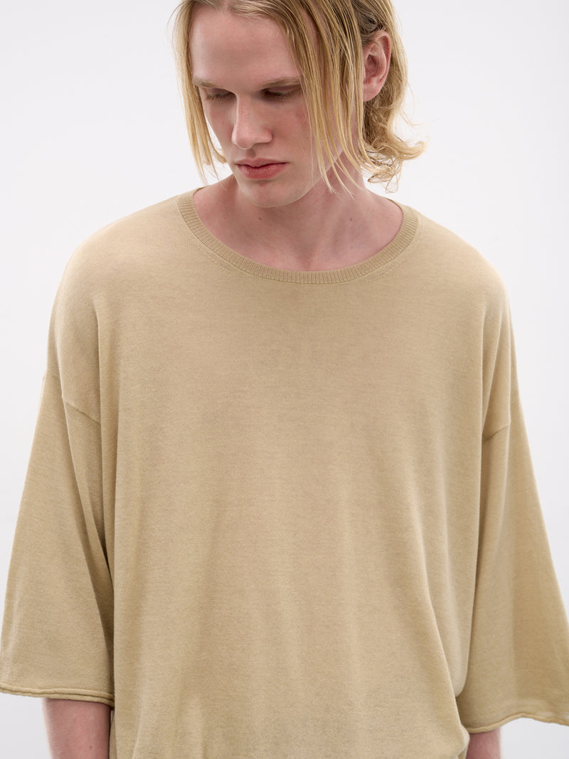 Beige Light Cotton-Silk Tee (26HK044-PISTACHIO)