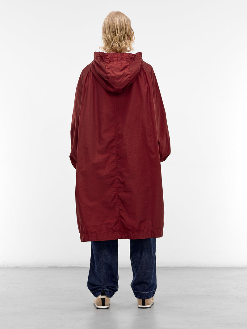 Red Oversized Nylon Liege Parka (26HM245-VIN)