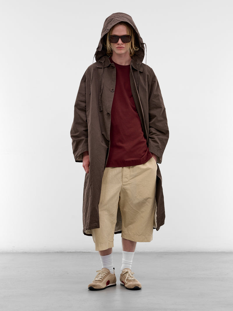 Brown Cotton Yak Hoodie Coat (26HM247-EARTH)
