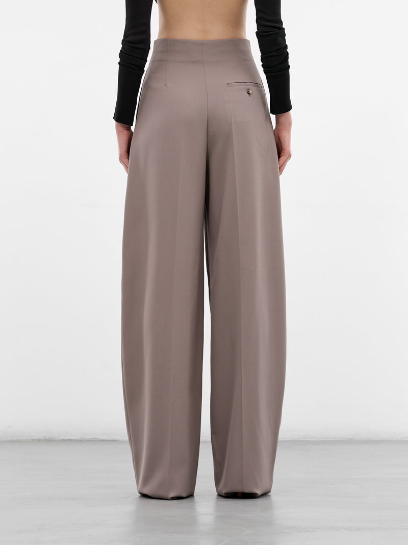 Gray Wool Wide Tailored Trousers (26P1PA05291019-GREY)