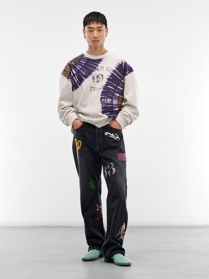 Oatmeal Tie-Dye Crewneck Sweatshirt (26SS-T-02-OATMEAL)