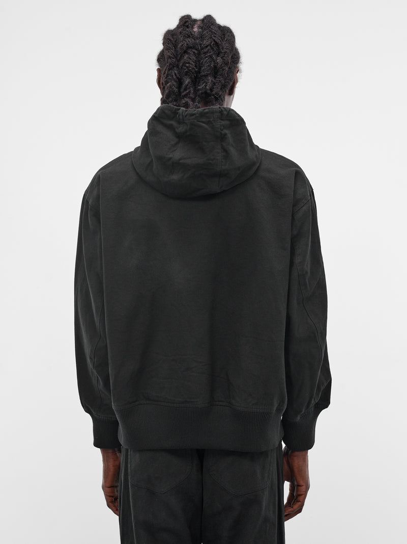 Black Cotton Zip Hoodie (26S0325-BLACK)