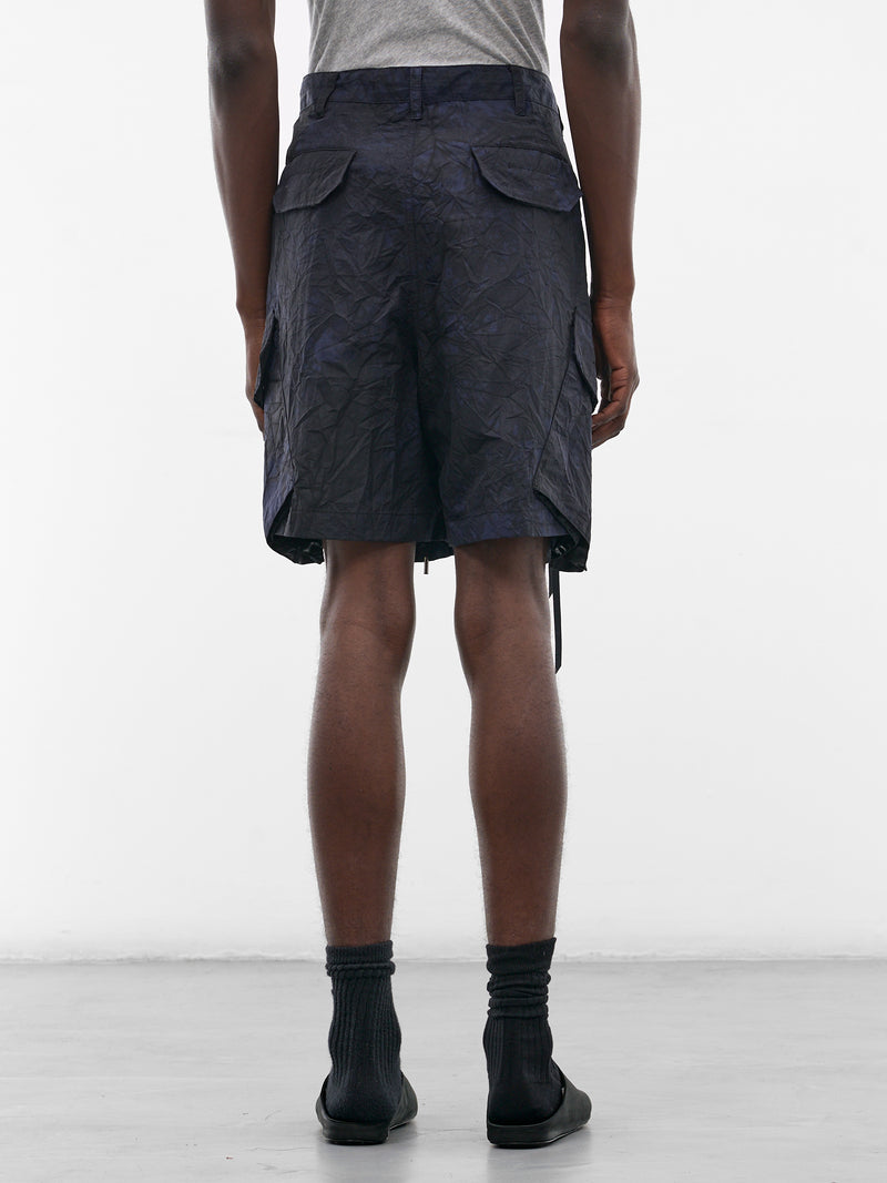 Navy Wrinkled Nylon Shorts (26S0328-NAVY-BLACK)