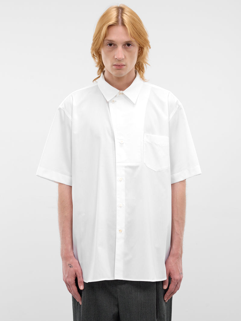 White Cotton Short Sleeve Shirt (26S0332-WHITE)