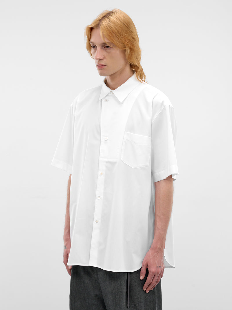 White Cotton Short Sleeve Shirt (26S0332-WHITE)