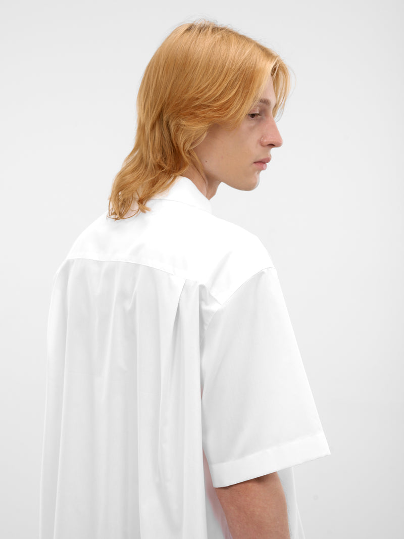 White Cotton Short Sleeve Shirt (26S0332-WHITE)