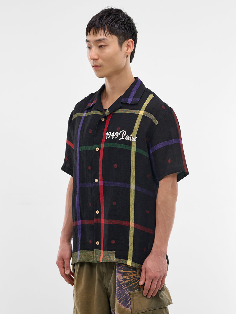 Black Linen Check Jamdani Shirt (26SS-B-08-BLACK)