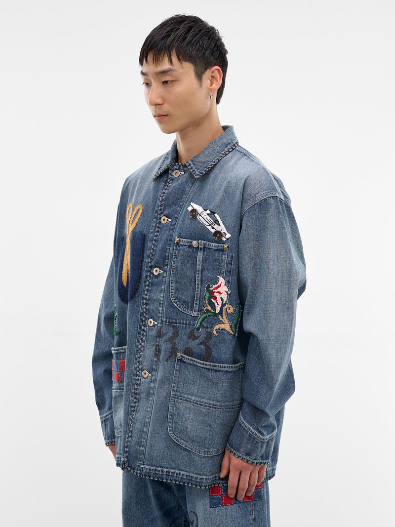 Indigo Denim Hand-Embroidered Jacket (26SS-CO01-INDIGO)