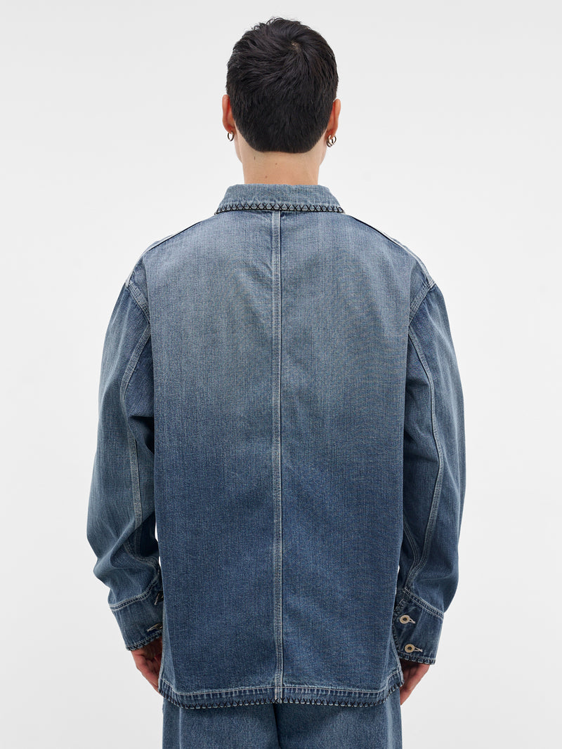 Indigo Denim Hand-Embroidered Jacket (26SS-CO01-INDIGO)
