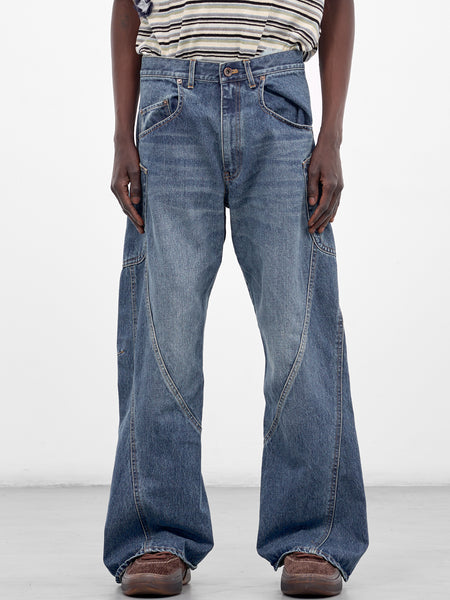 s*n様 Cut-Off Denim Pants Jent Louis 3-D Cutting Denim Jeans (26SS-P-01-INDIGO)