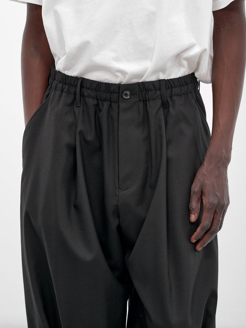 Black Wool Baggy Balloon Shorts (26SS-P-14-BLACK)