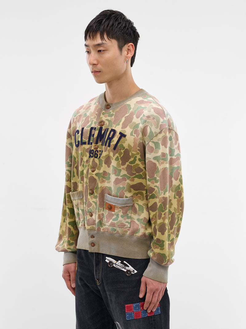 Khaki Camo Embroidered Sweatshirt Cardigan (26SS-T-05-KHAKI)