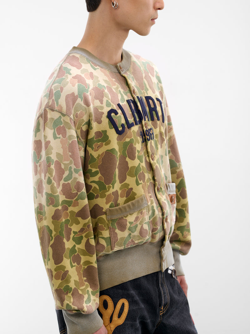 Khaki Camo Embroidered Sweatshirt Cardigan (26SS-T-05-KHAKI)