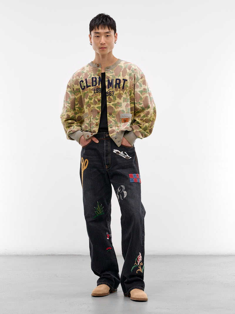 Khaki Camo Embroidered Sweatshirt Cardigan (26SS-T-05-KHAKI)