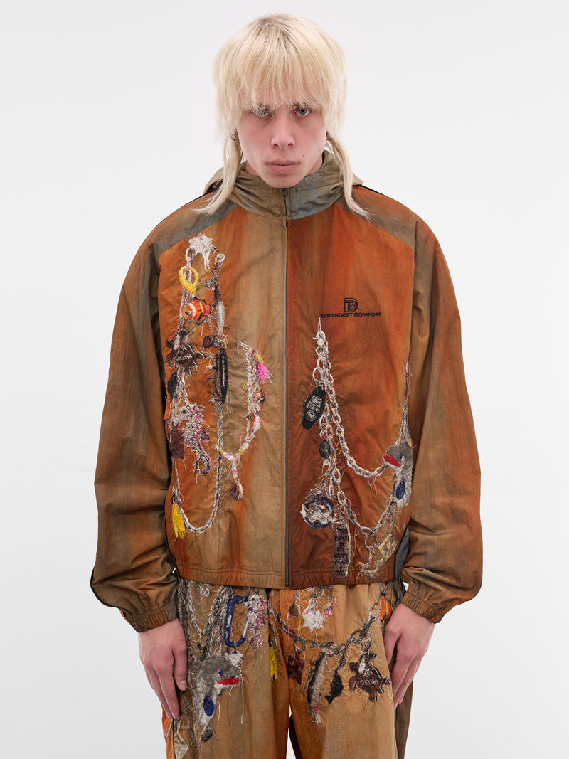 Trompe L'oeil Embroidered Track Jacket (26SS22BL252-BROWN)