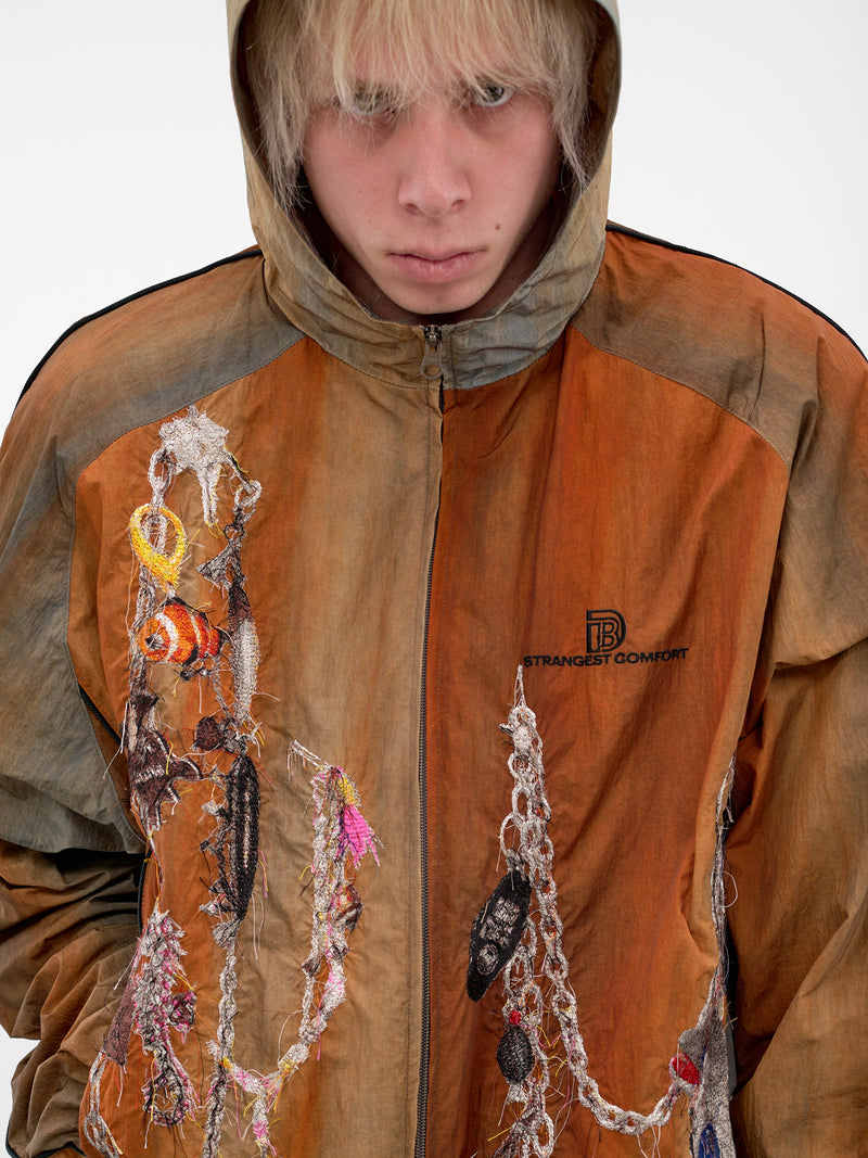 Trompe L'oeil Embroidered Track Jacket (26SS22BL252-BROWN)