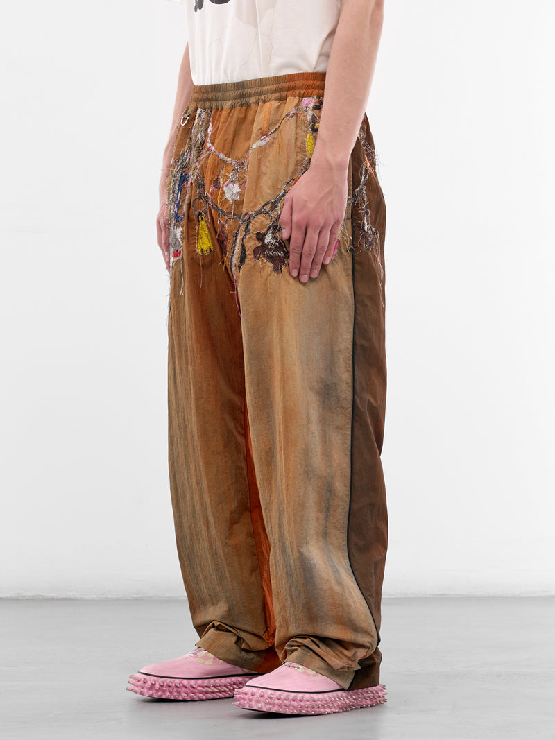 Trompe L'oeil Embroidered Track Pants (26SS22PT354-BROWN)