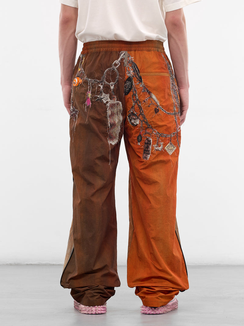 Trompe L'oeil Embroidered Track Pants (26SS22PT354-BROWN)