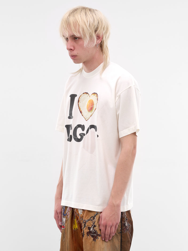 White I <3 Egg Graphic Tee (26SS33CS428-WHITE)