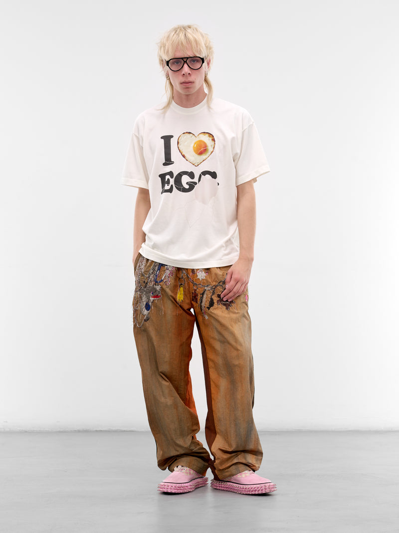 Trompe L'oeil Embroidered Track Pants (26SS22PT354-BROWN)