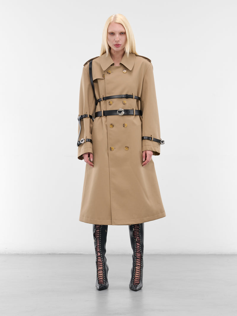Beige Multi-Belt Trench Coat (27F3006-BEIGE)