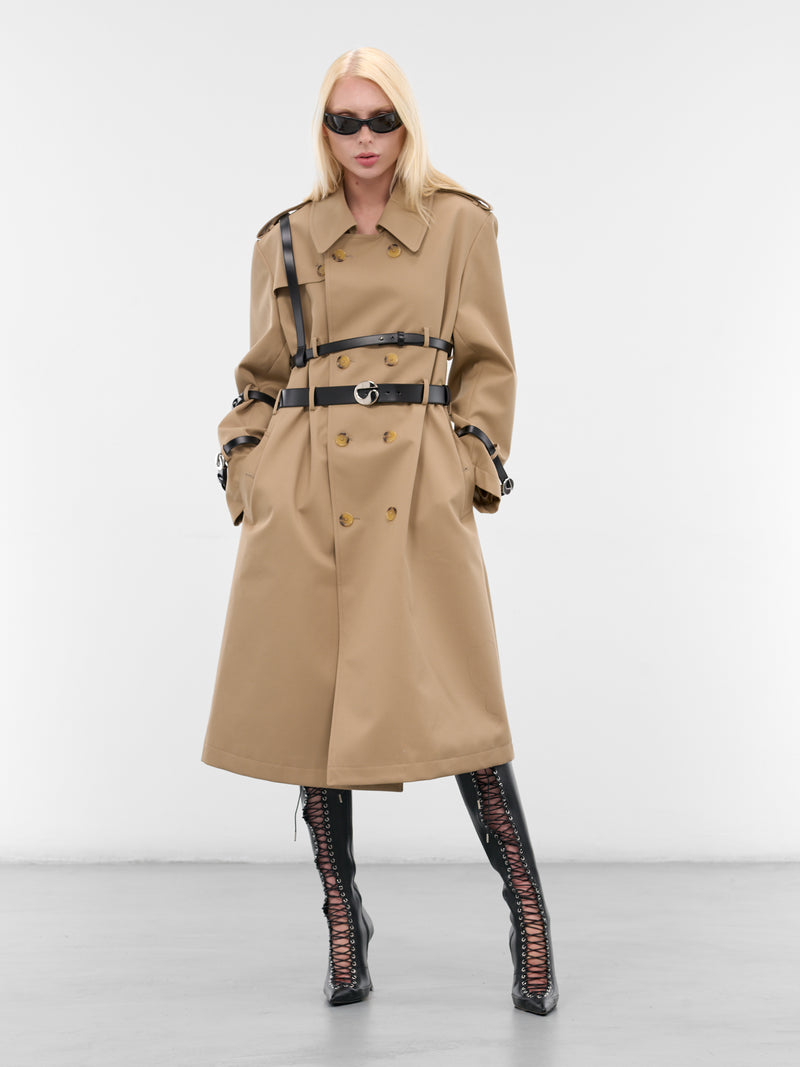 Beige Multi-Belt Trench Coat (27F3006-BEIGE)