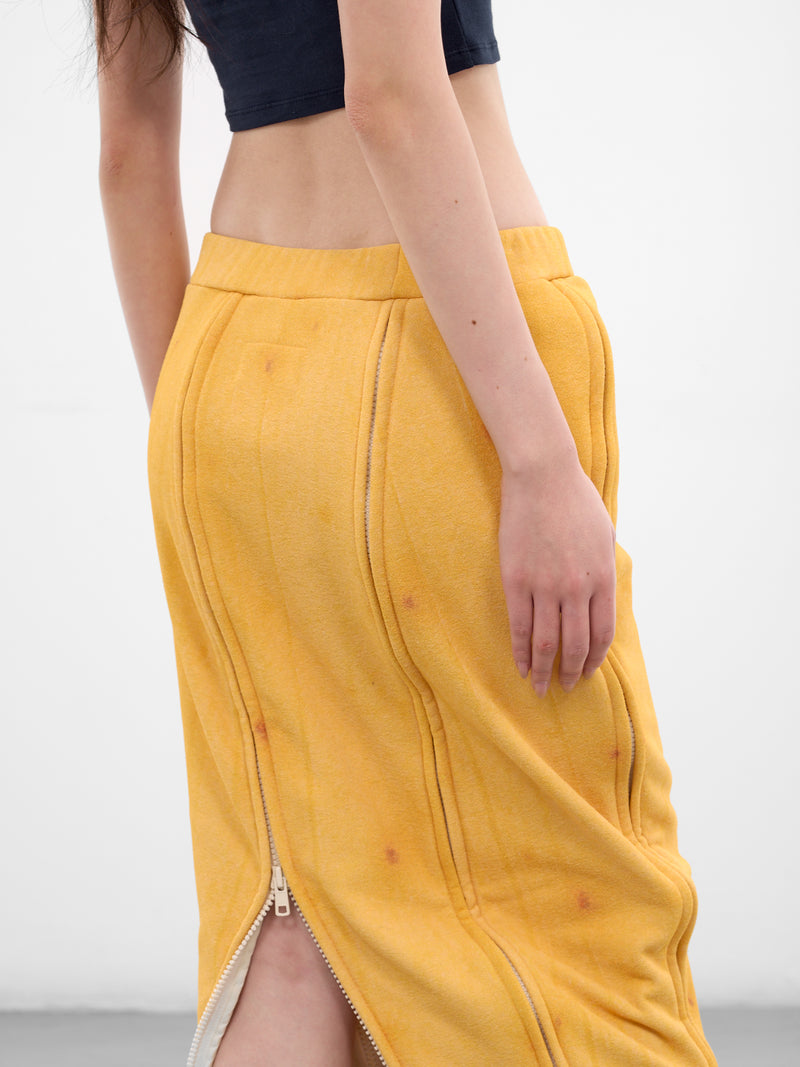 Trompe L'oeil Banana Maxi Skirt (28SK14-YELLOW)