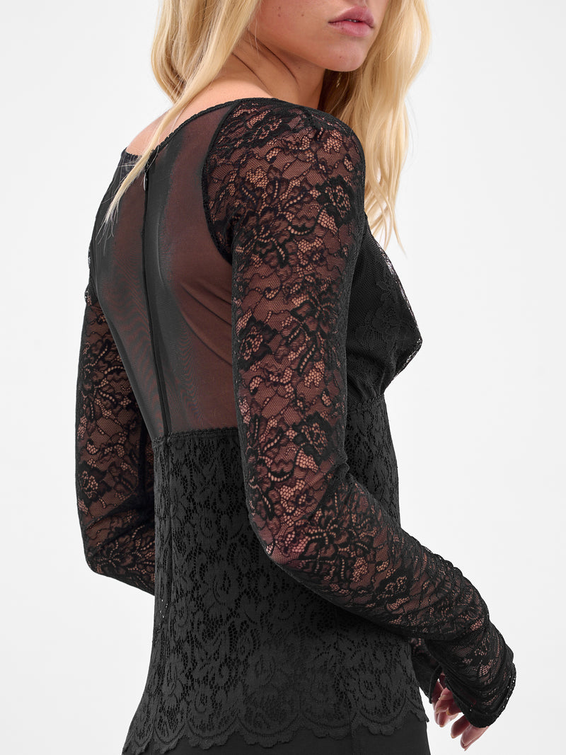 Black Lace Tulle Maxi Dress (2A689A-N0990-BLACK)