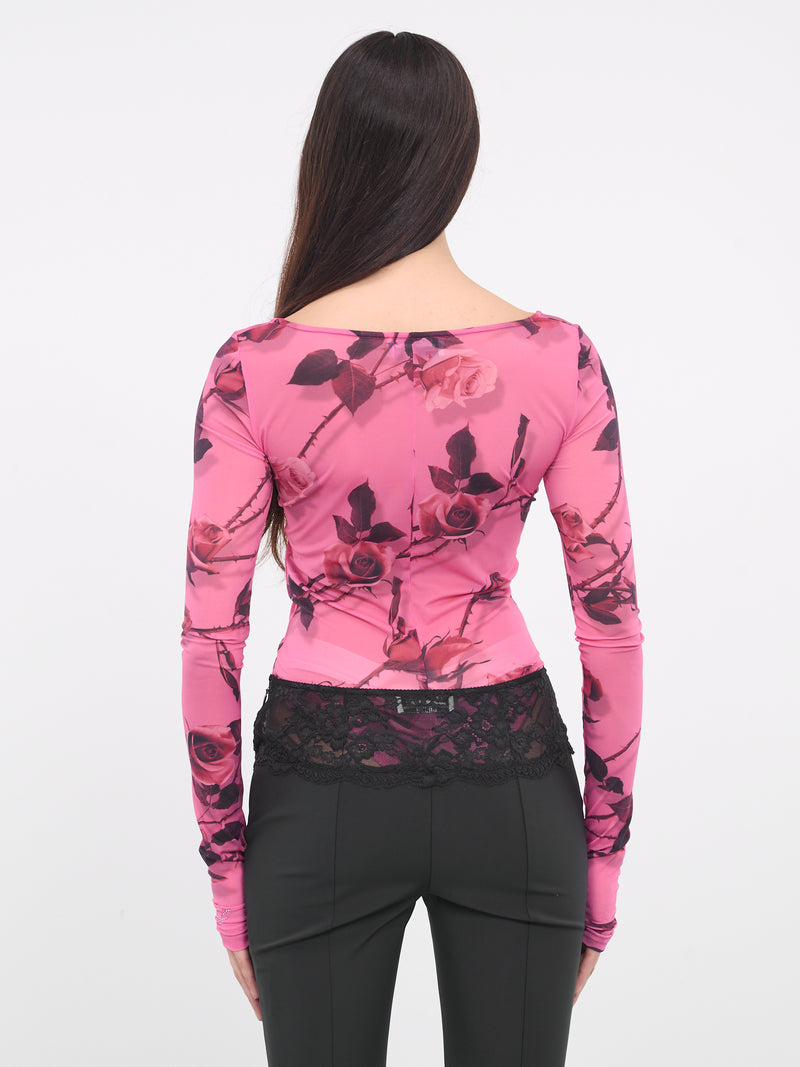 Torchon Rose Bodysuit (2C272A-F7317-GERANIO-RED)