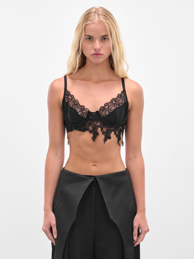 Black Scalloped Lace Neoprene Top (2C405A-N0990-BLACK)