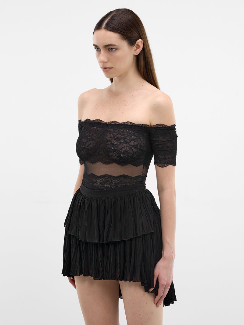 Black Lace Off-Shoulder Top (2C451A-N0990-BLACK)