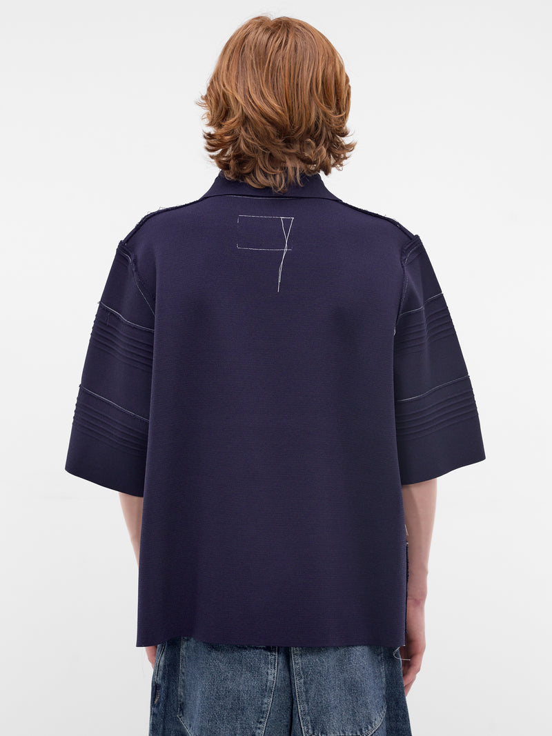 Navy Striped Knit Polo Shirt (CF-21-03-04-02-NAVY)