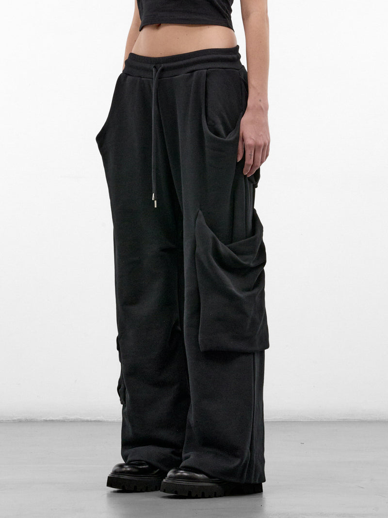 Black Cotton Achilles Cargo Sweatpants (2J01000F-J00AS-BLACK_