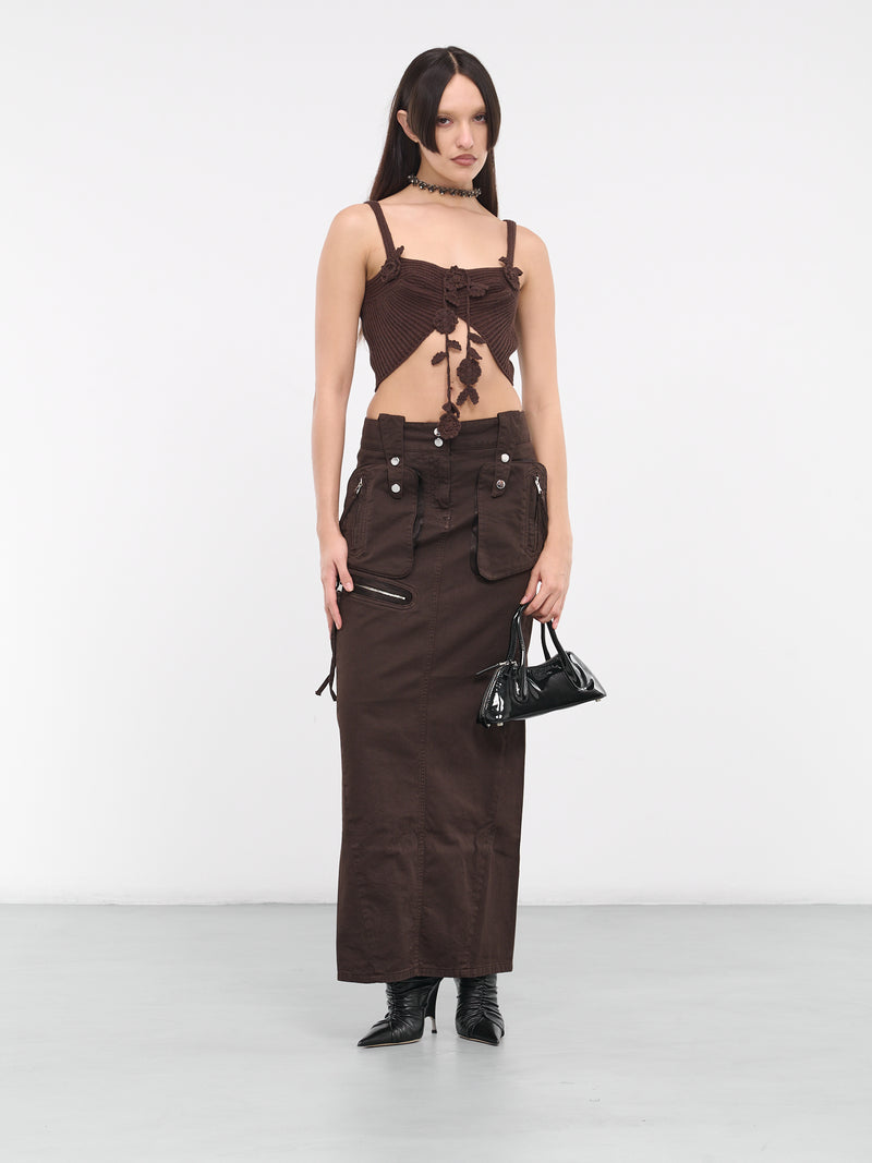 Knit Rose Top (2M417A-N0541-CHOCOLATE)