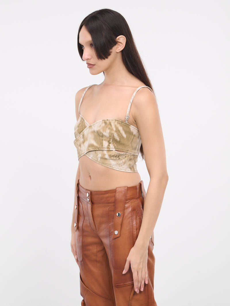 Camouflage Chiné Crossed Top (2J137A-T5769-TAUPE-GREY)