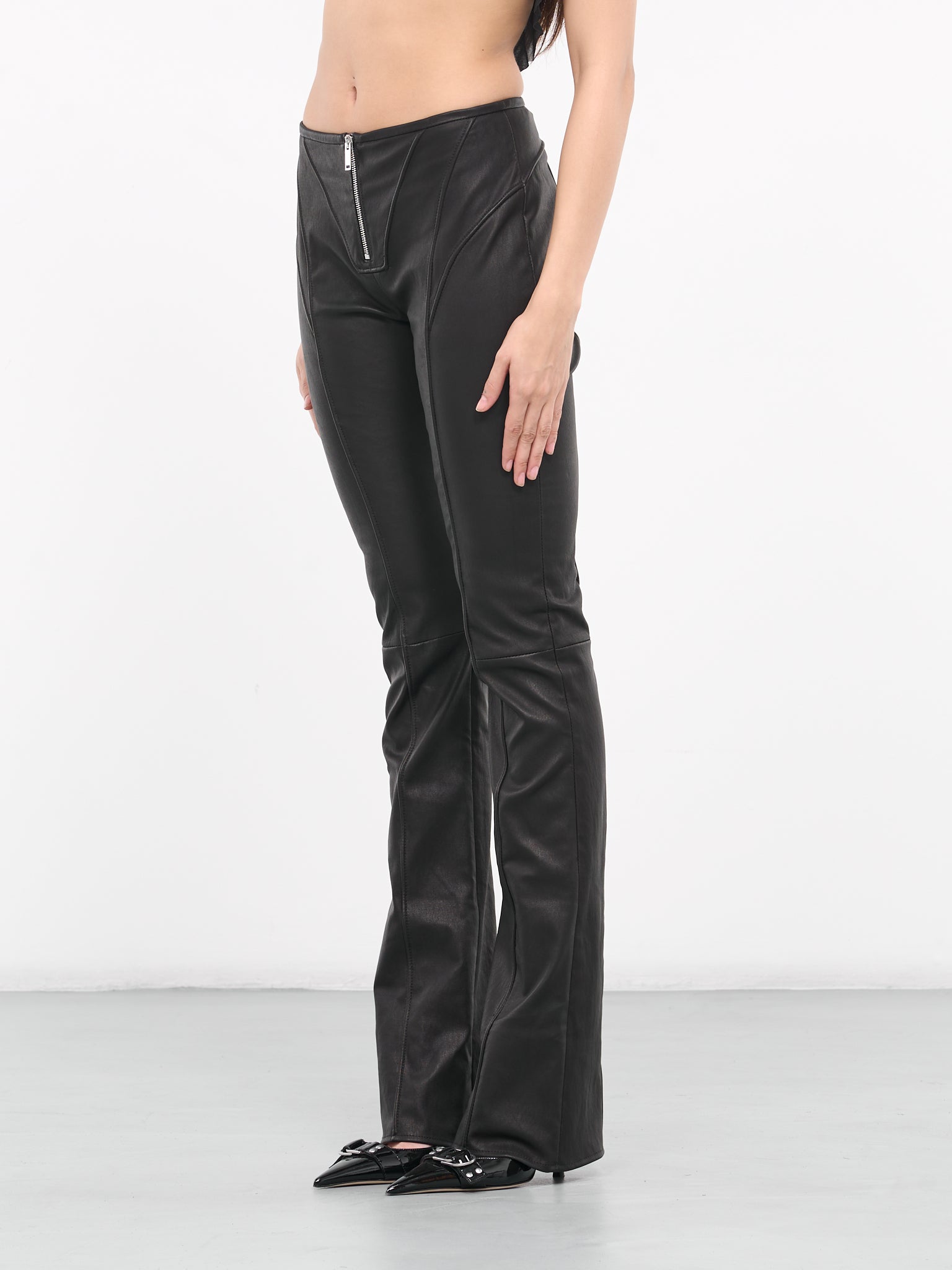 Nappa Leather Slim Trousers (2L046A-N0990-BLACK)
