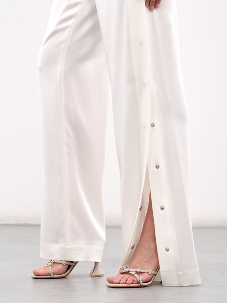 パンツ Blumarine PANTS (2P174A N0102) Envers Satin Pants (2P177A-N0102-WHITE-PEARL)