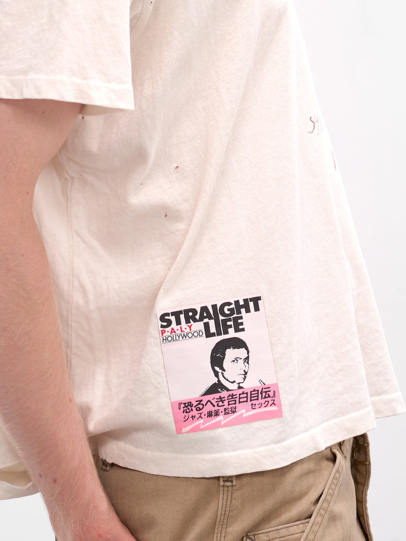 Cream 'Straight Time' Graphic Tee (2U001Q3009VWT-CREAM)