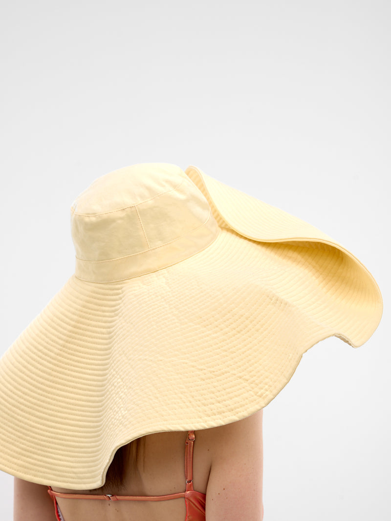 Beige Canvas Oversized Bucket Hat (2W417A-N0218-VANILLA)