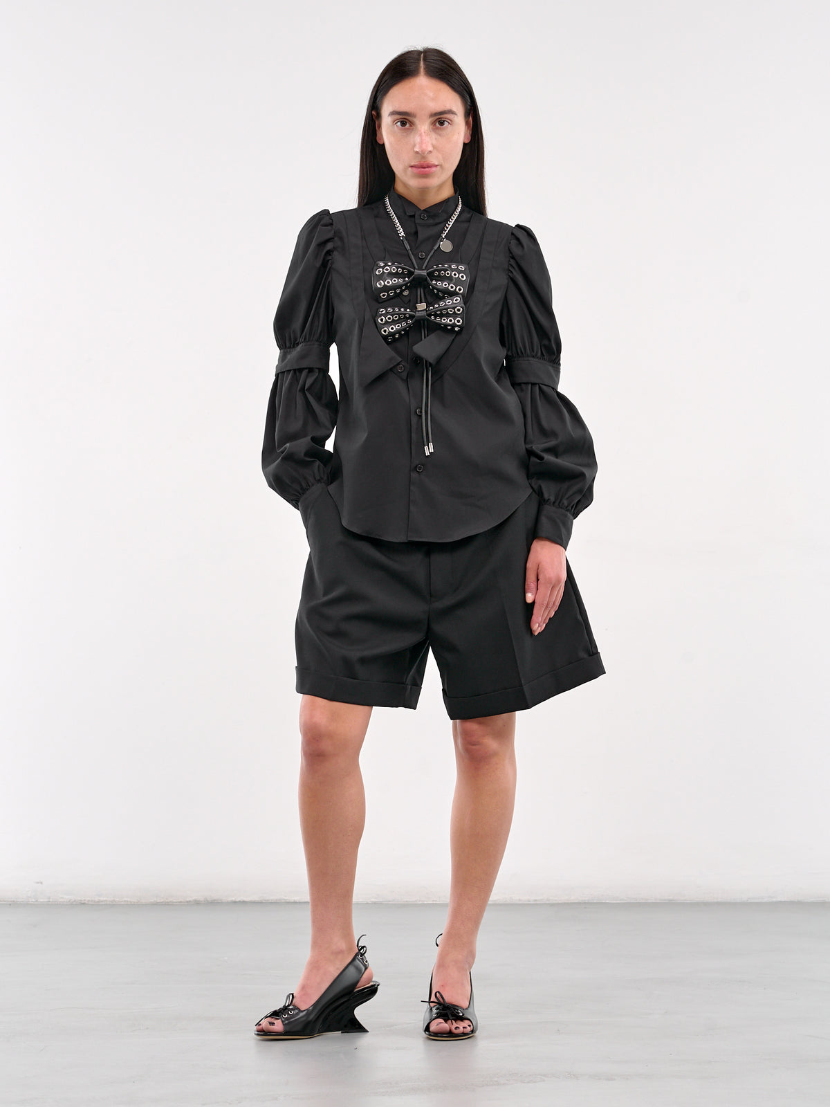 Double Bow Necklace (3O-V013-BLACK)