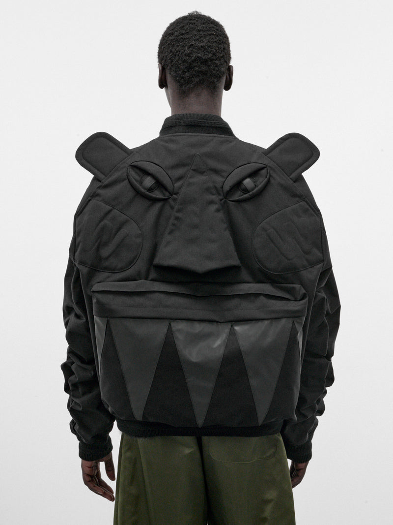 Black Nylon Monster Bomber (3007-MONSTER-CC8-BLACK)