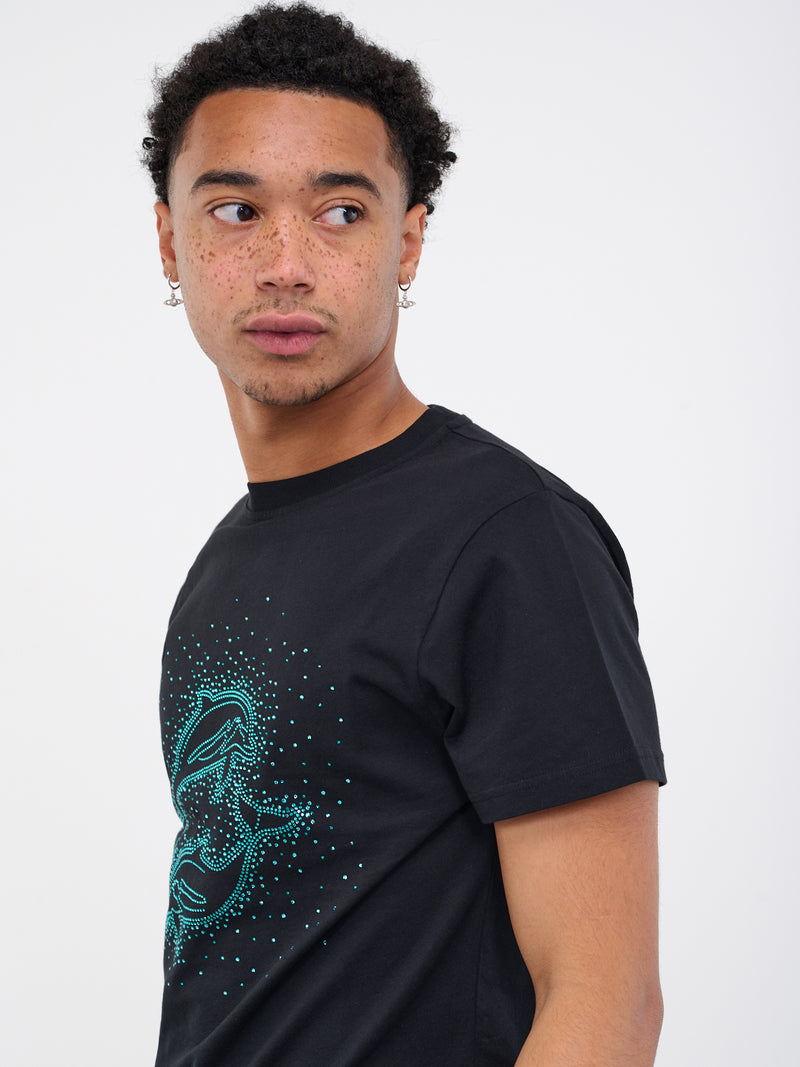 Embellished Dolphin T-Shirt (3016C-J002-BLACK-DOLPHIN)