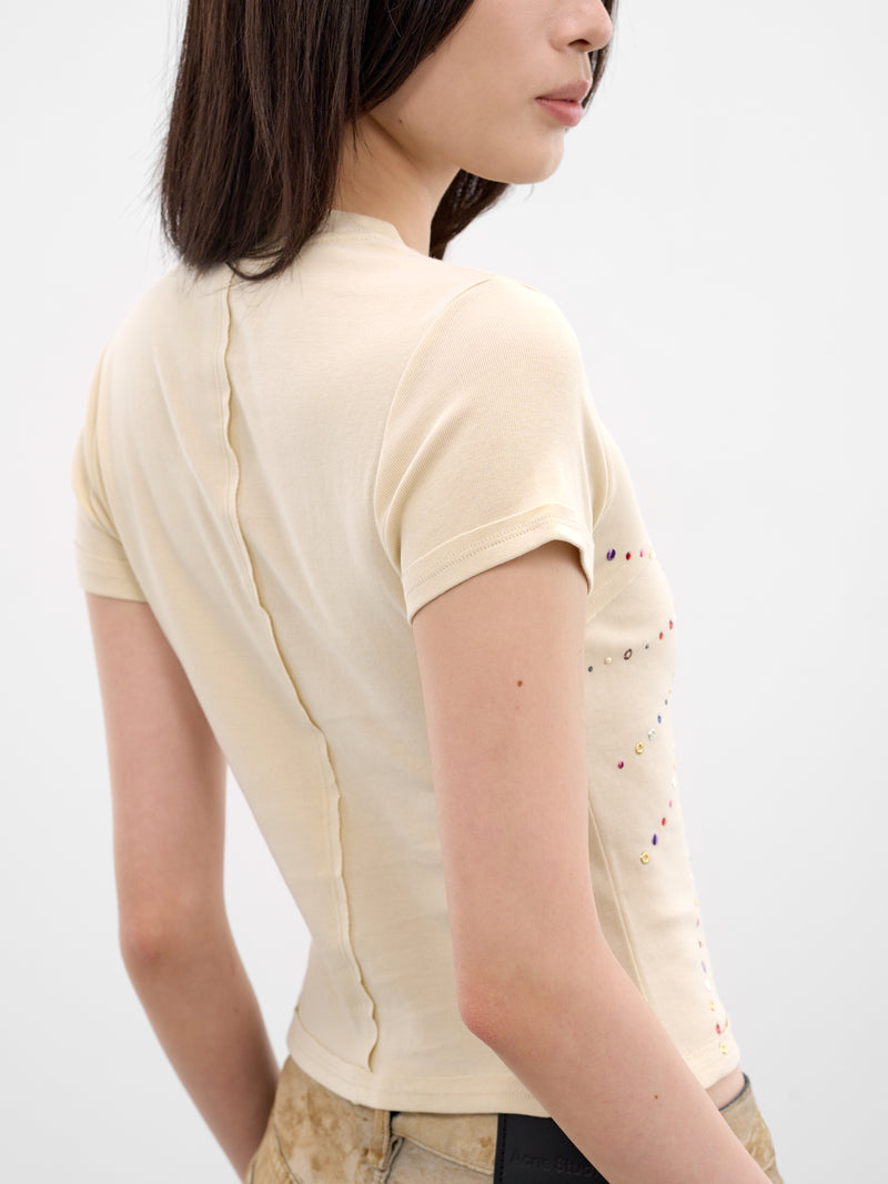 Beige Rib-Knit Baby Tee (303-EL-PS26-SUNBURST)