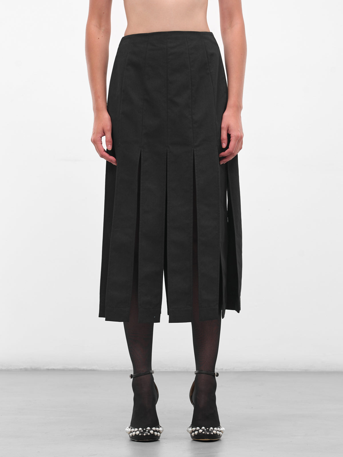 Charcoal Slit Trench Midi Skirt (3169-1267-CHARCOAL)
