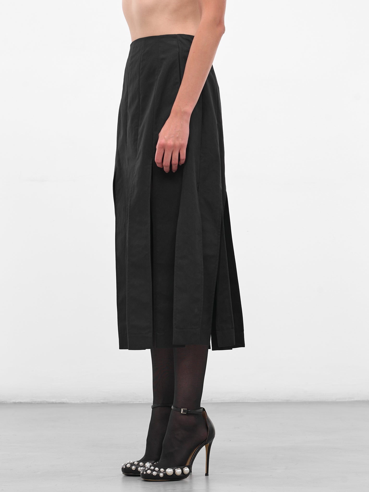 Charcoal Slit Trench Midi Skirt (3169-1267-CHARCOAL)